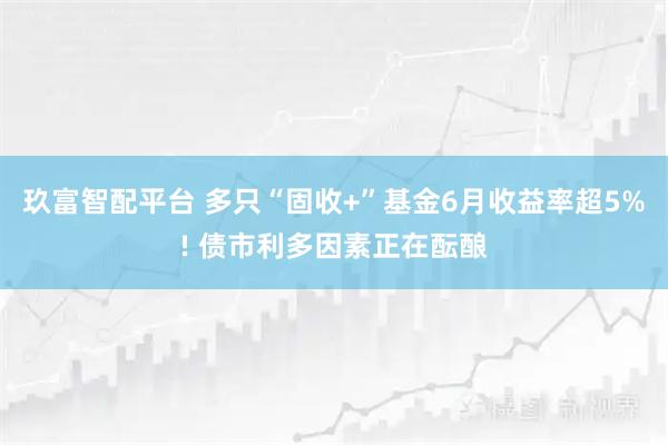 玖富智配平台 多只“固收+”基金6月收益率超5%! 债市利多因素正在酝酿
